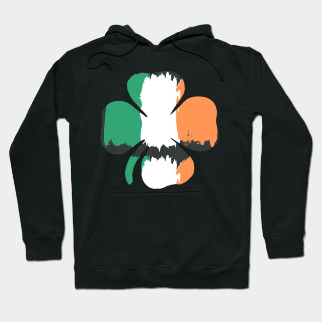 Laughing Shamrock, St Patricks Day, March 17th, Irish Sports Fan Hoodie by Style Conscious